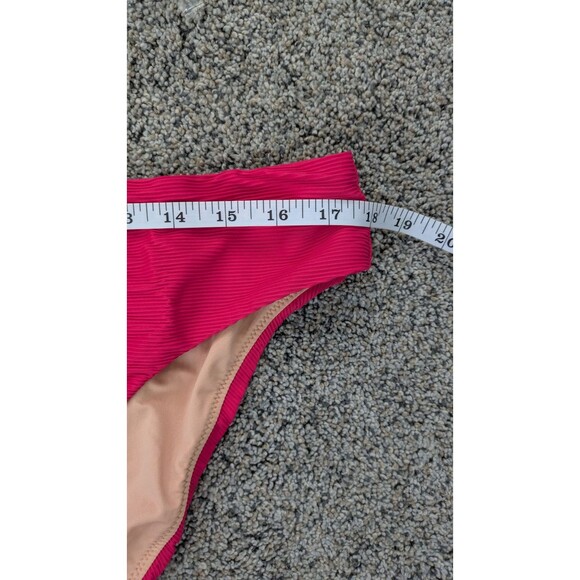 J.Crew Ribbed High-Rise Classic Cheeky Bikini Bottom Hot Pink SZ XXL NWT - Picture 10 of 14